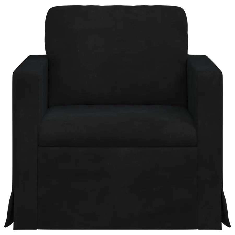 Canapé Noir 78 x 78 x 80 cm Velours - 4