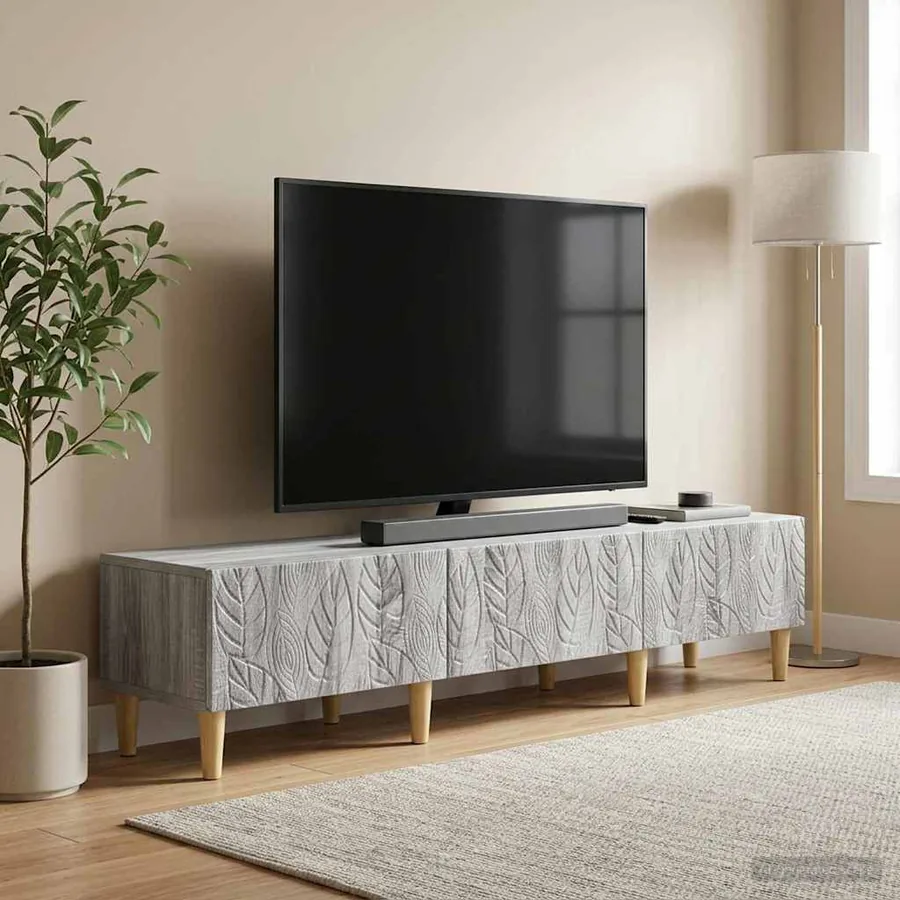 Meuble TV 147 x 34,5 x 30 cm Sonoma gris Bois d'ingénierie