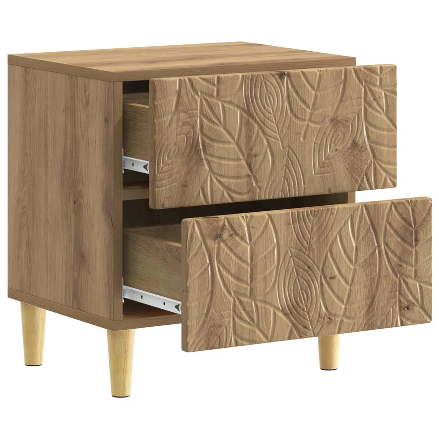 Table de chevet Chêne artisanal 43 x 34,5 x 48 cm - 3