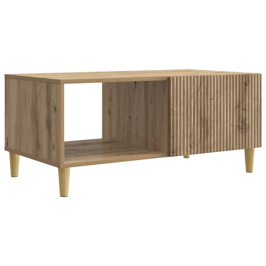 Table basse Chêne artisanal 90 x 50 x 40 cm Bois d'ingénierie - 2