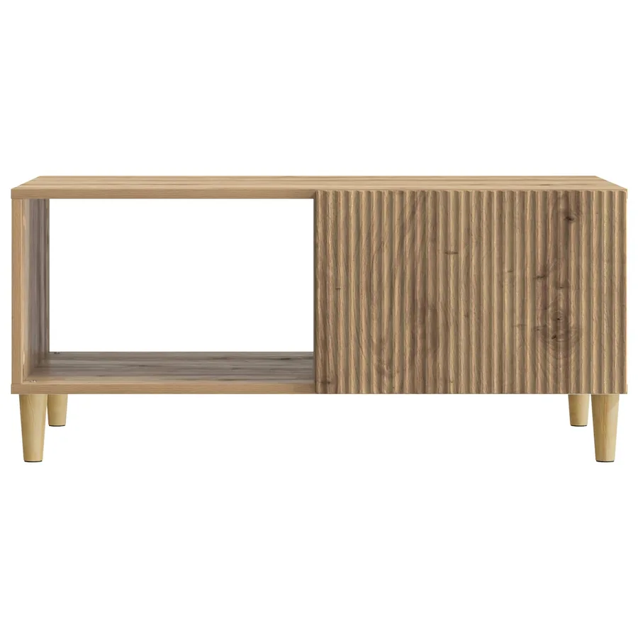 Table basse Chêne artisanal 90 x 50 x 40 cm Bois d'ingénierie - 5