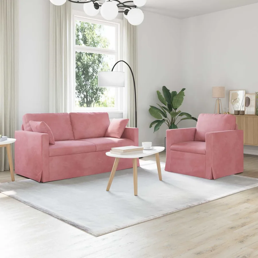 Ensemble de Canapés 2 pcs Rose 158 x 78 x 80 cm Velours