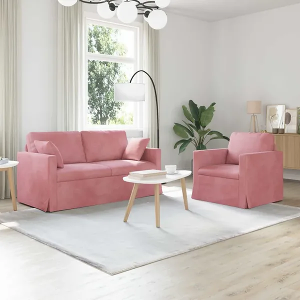 Ensemble de Canapés 2 pcs Rose 158 x 78 x 80 cm Velours