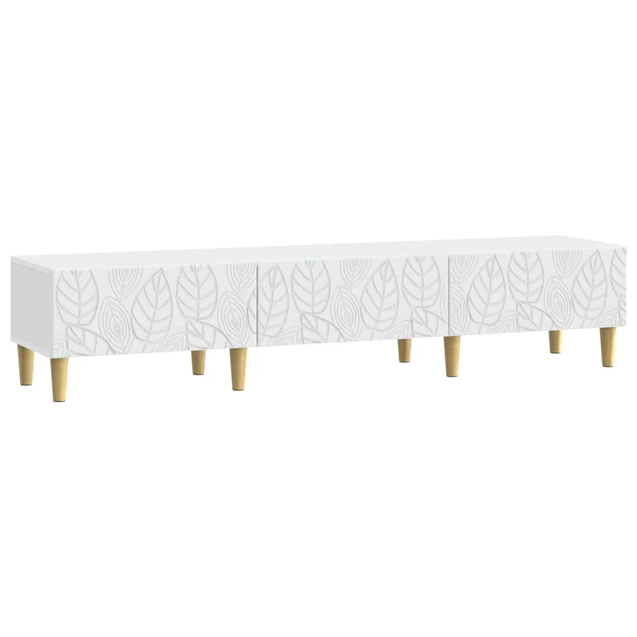 Meuble TV 147 x 34,5 x 30 cm Blanc Bois d'ingénierie - 2