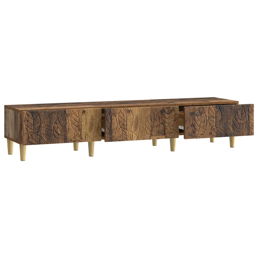 Meuble TV 147 x 34,5 x 30 cm Bois ancien Bois d'ingénierie - 4