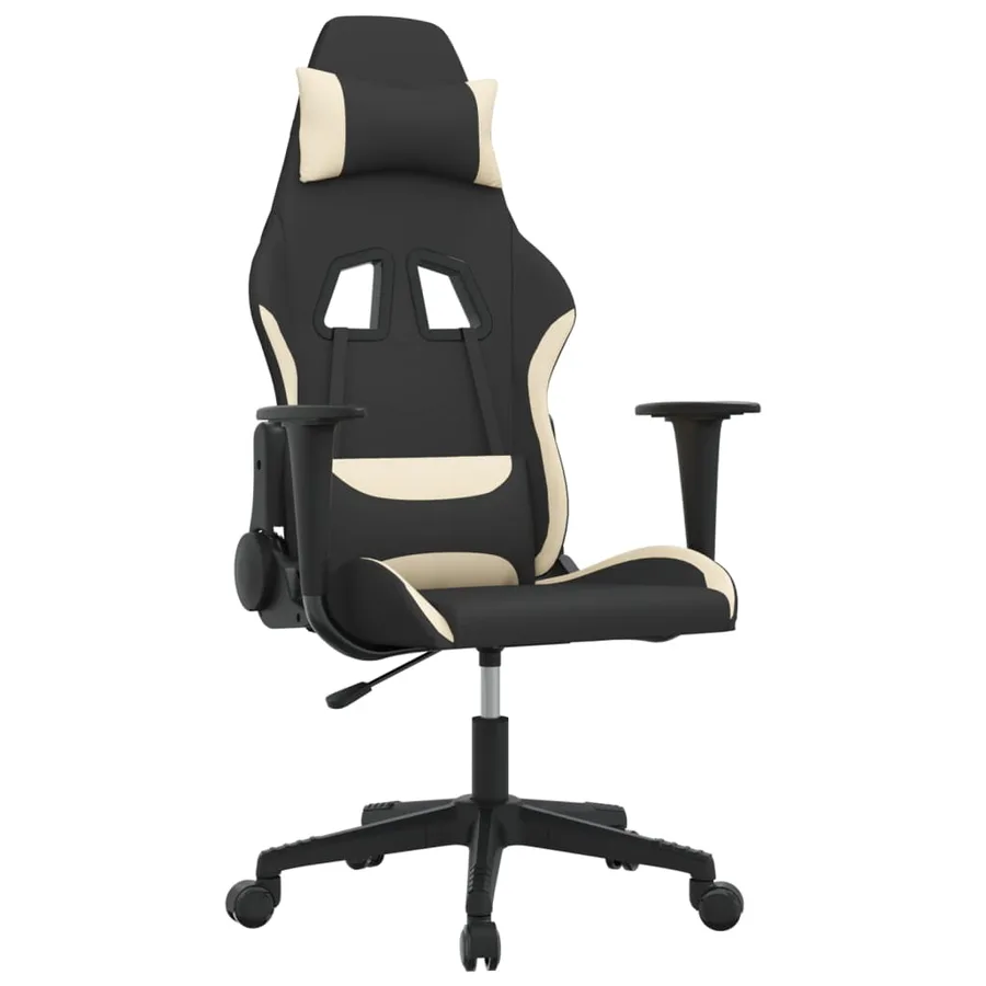 Chaise de jeu de massage Noir et crème Tissu - 2