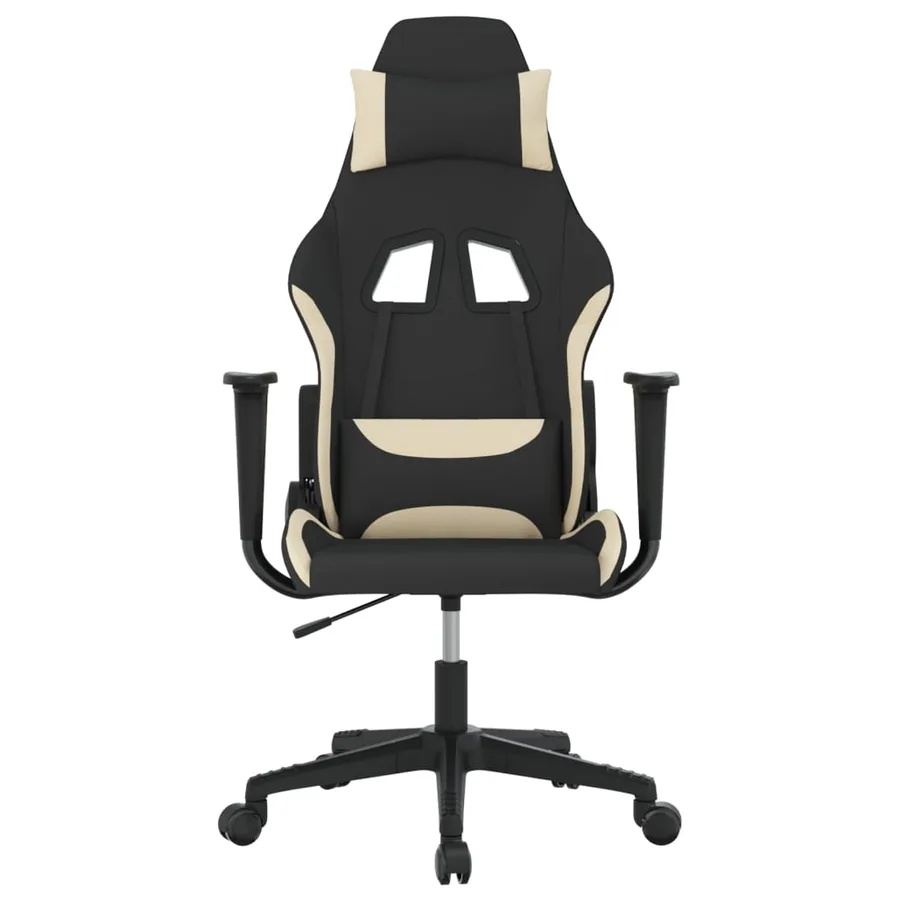 Chaise de jeu de massage Noir et crème Tissu - 3