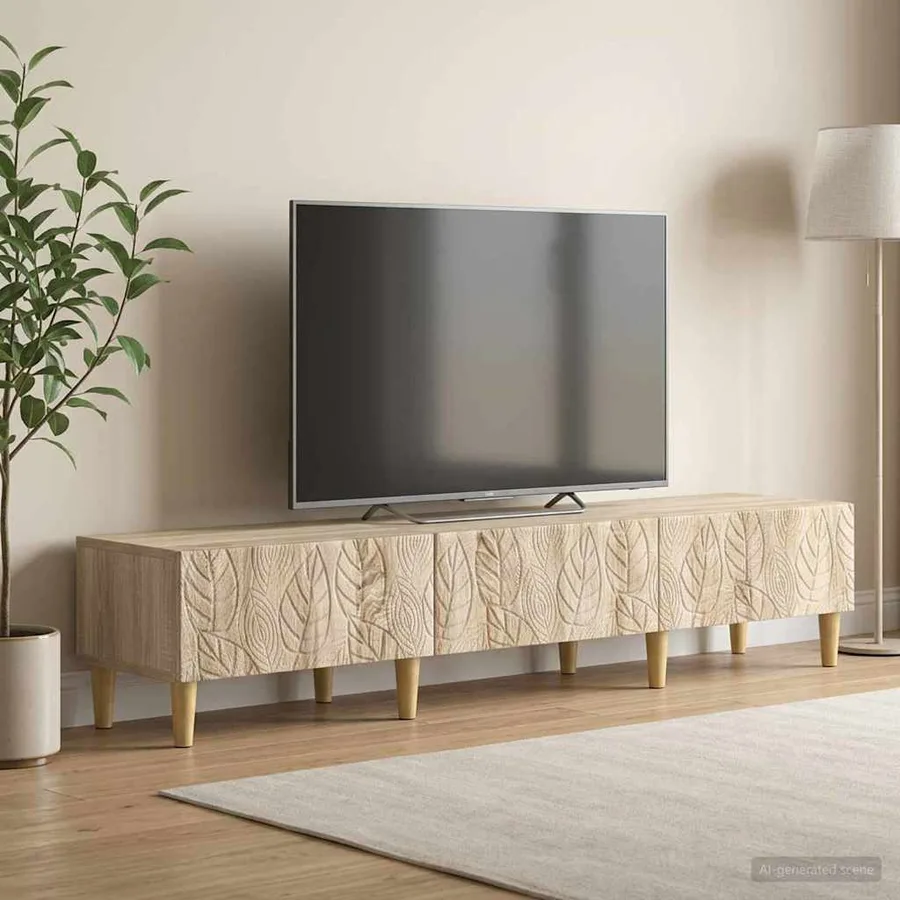 Meuble TV 147 x 34,5 x 30 cm Chêne Sonoma Bois d'ingénierie - 3