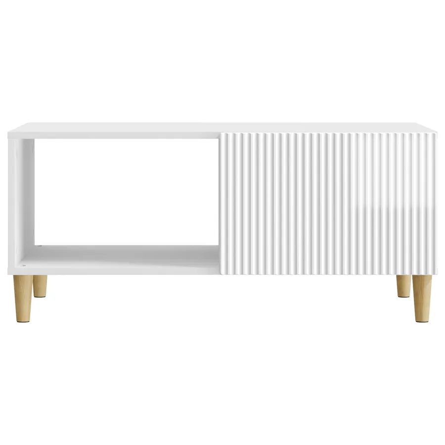 Table basse Blanc brillant 90 x 50 x 40 cm Bois d'ingénierie - 5