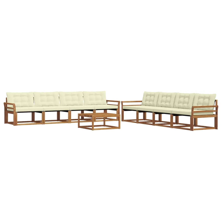 Ensemble de canapés d'extérieur 9 pcs Naturel et Crème - 2