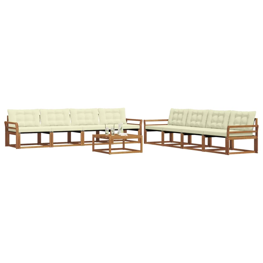Ensemble de canapés d'extérieur 9 pcs Naturel et Crème - 3