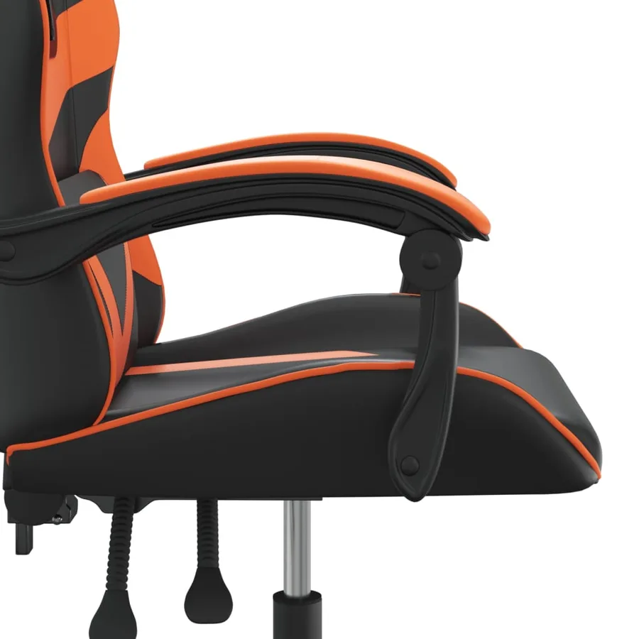 Chaise de jeu pivotante Noir et orange Similicuir - 7