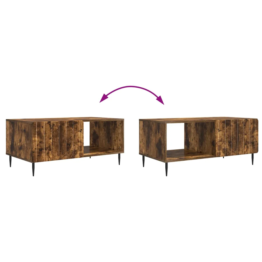 Table basse Chêne fumé 90 x 50 x 40 cm Bois d'ingénierie - 10