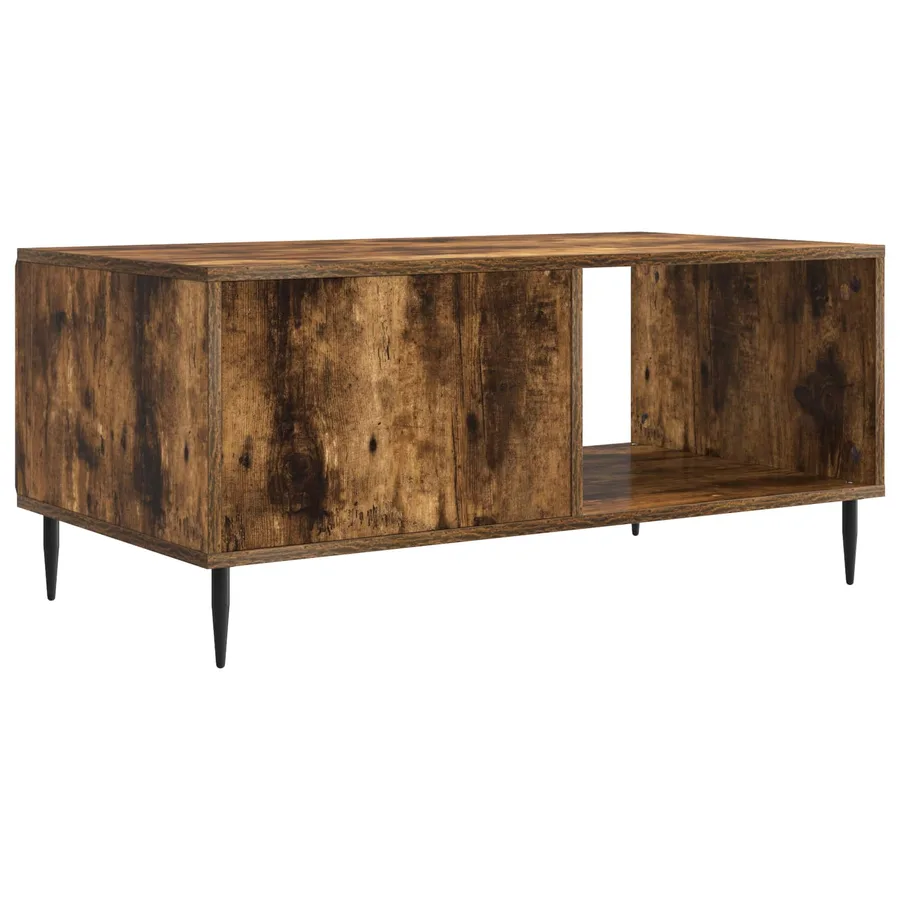 Table basse Chêne fumé 90 x 50 x 40 cm Bois d'ingénierie - 7