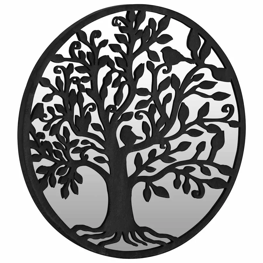 Miroir de jardin Noir 60x2,5 cm Fer Rond utilisation extérieure - 3