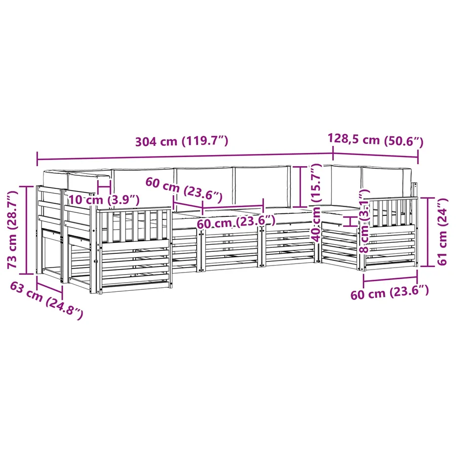 Ensemble de canapé d'angle 7 pcs Gris Naturel et Clair - 9