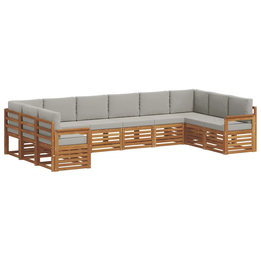 Ensemble de canapé d'angle 10 pcs Gris Naturel et Clair - 2