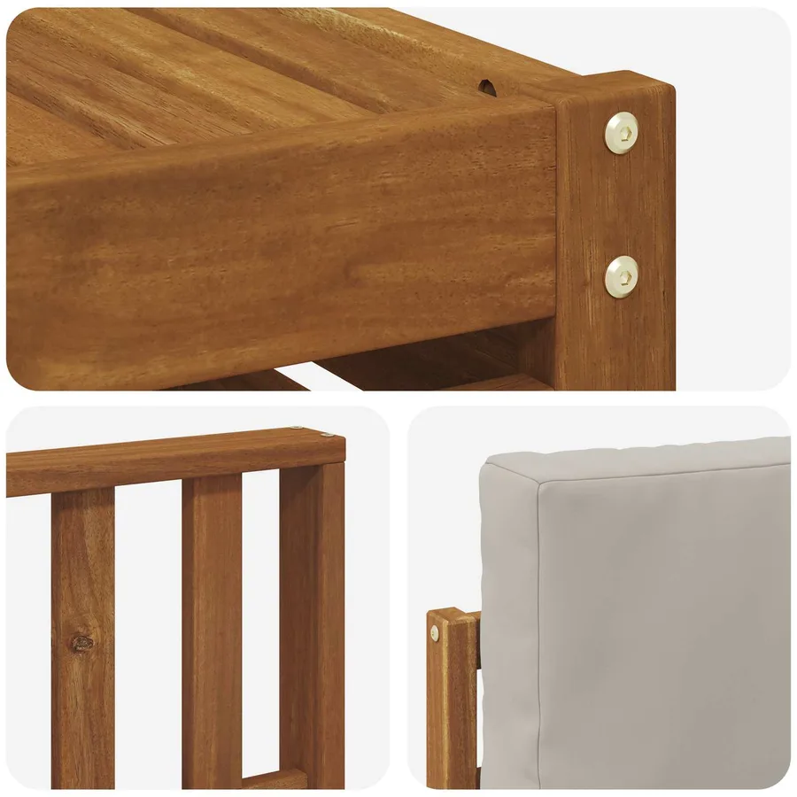 Ensemble de canapé d'angle 7 pcs Gris Naturel et Clair - 7