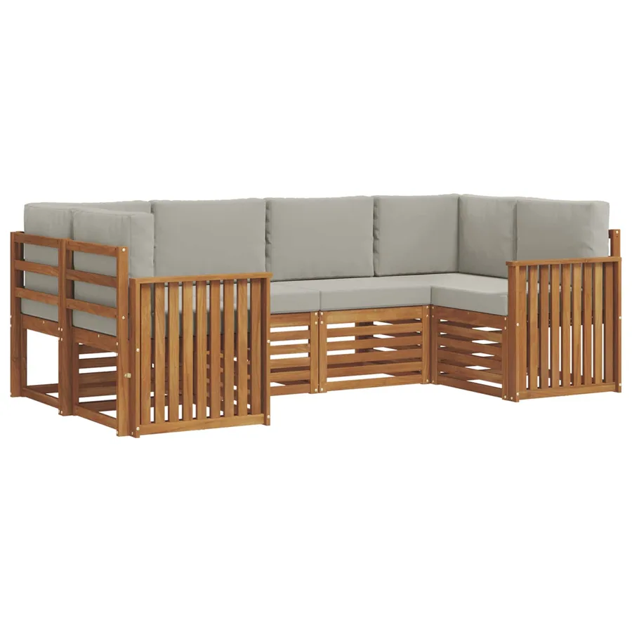 Ensemble de canapé d'angle 6 pcs Gris Naturel et Clair - 2