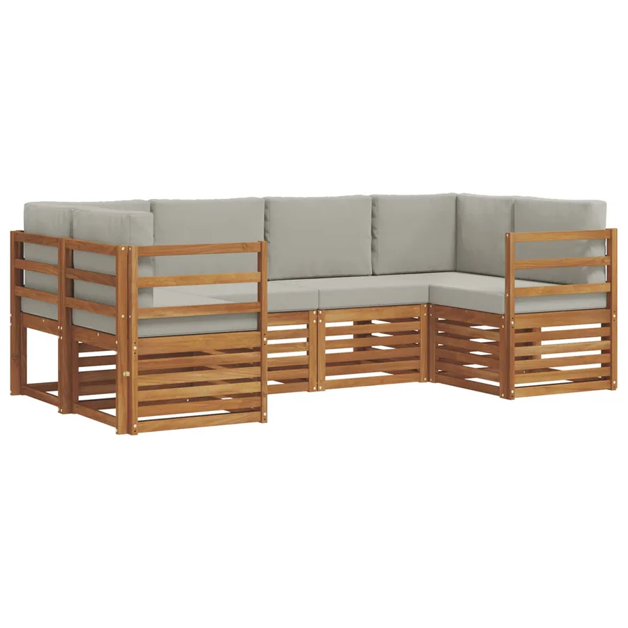 Ensemble de canapé d'angle 6 pcs Gris Naturel et Clair - 2