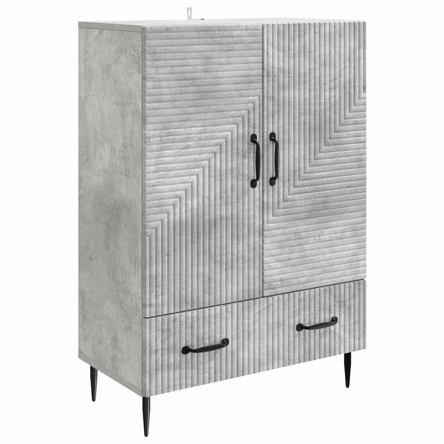 Buffet Gris béton 66 x 34,5 x 95 cm Bois d'ingénierie - 2