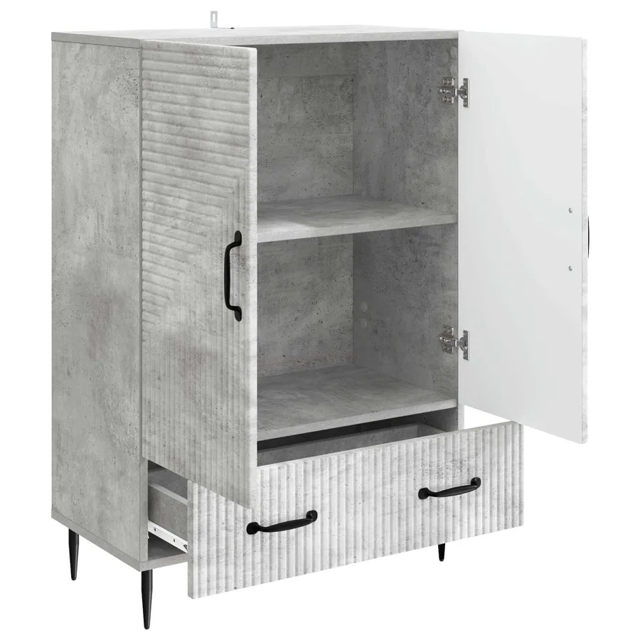 Buffet Gris béton 66 x 34,5 x 95 cm Bois d'ingénierie - 4