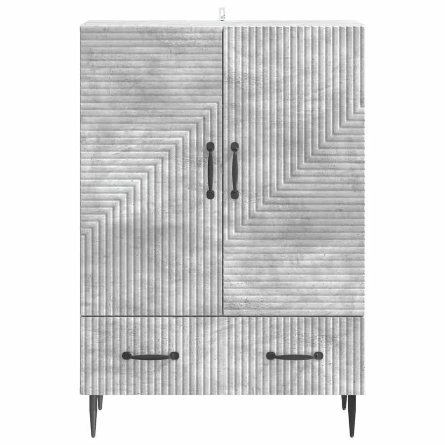 Buffet Gris béton 66 x 34,5 x 95 cm Bois d'ingénierie - 5
