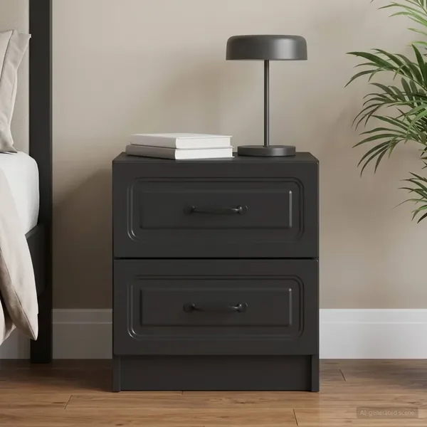 Cabinet de chevet Noir 43 x 34,5 x 44,5 cm Bois d'ingénierie