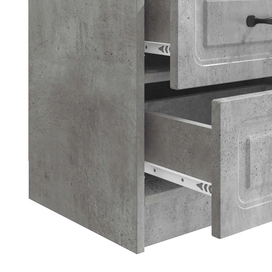 Cabinet de chevet 2 pcs Gris béton 43 x 34,5 x 44,5 cm - 11