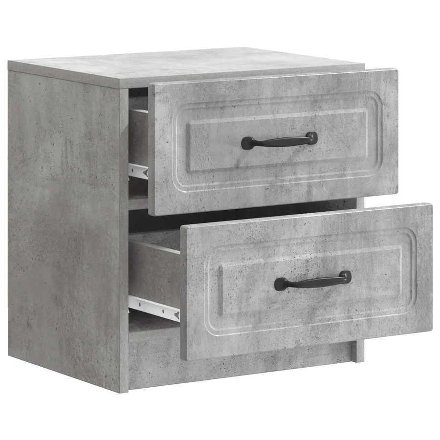 Cabinet de chevet 2 pcs Gris béton 43 x 34,5 x 44,5 cm - 6