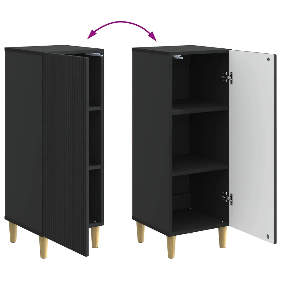 Buffet Noir 33 x 34,5 x 90 cm Bois d'ingénierie - 11