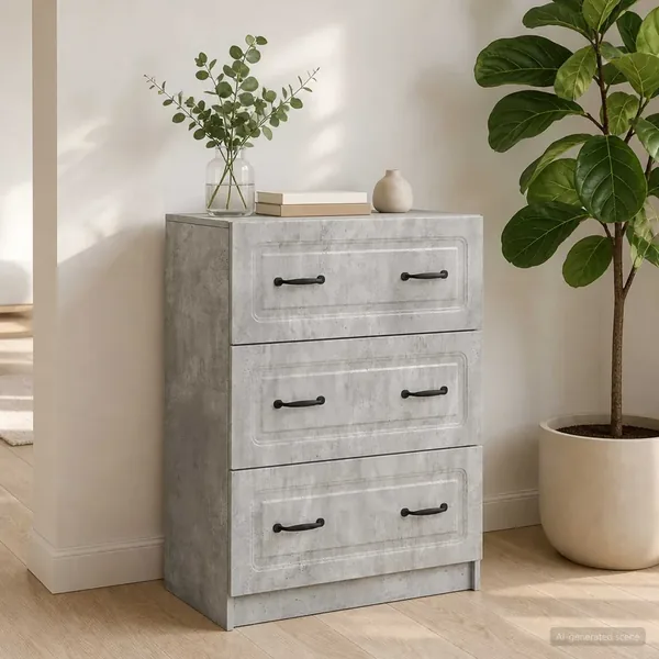 Armoire à tiroirs Gris béton 66 x 34,5 x 87 cm