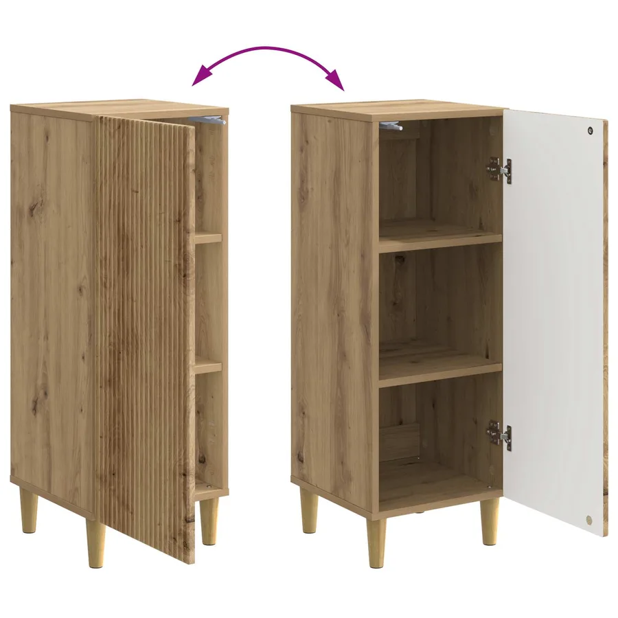 Buffet Chêne artisanal 33 x 34,5 x 90 cm Bois d'ingénierie - 11