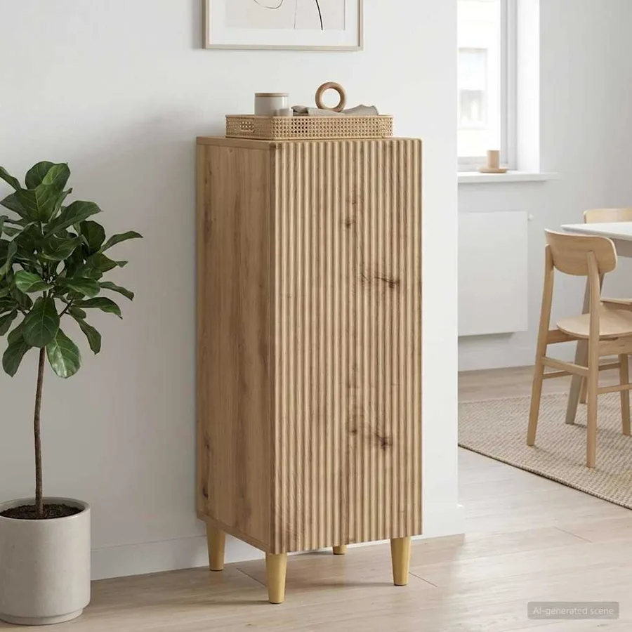Buffet Chêne artisanal 33 x 34,5 x 90 cm Bois d'ingénierie - 4
