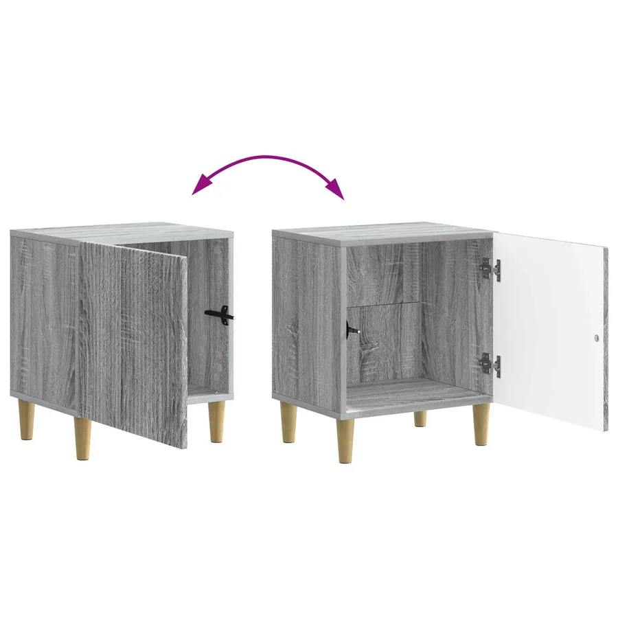 Cabinet de chevet Sonoma gris 43 x 34,5 x 50 cm - 8