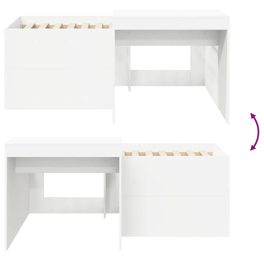 Lit haut pour enfants avec bureau Blanc 80 x 160 cm - 8