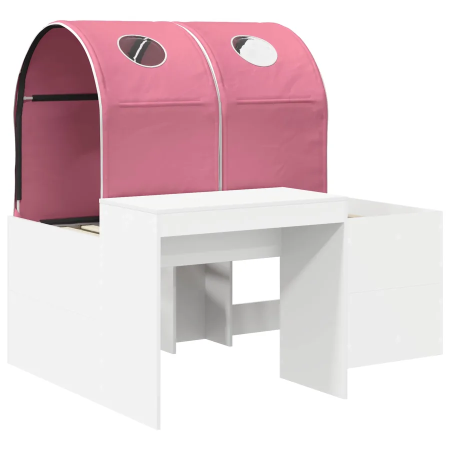 Lit avec Tunnel 3 pc Chêne Artisanal et Rose Bois d'ingénierie - 3