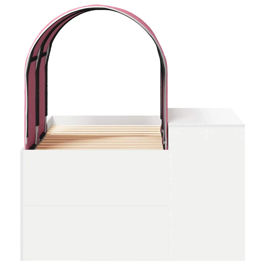 Lit avec Tunnel 3 pc Chêne Artisanal et Rose Bois d'ingénierie - 7