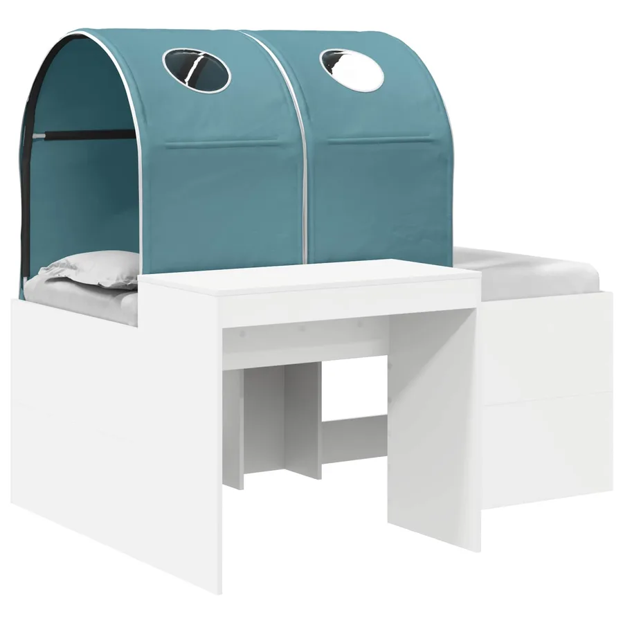 Lit avec Tunnel 3 pc Chêne Artisanal et Bleu Clair - 2