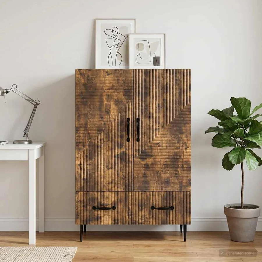 Buffet Chêne fumé 66 x 34,5 x 95 cm Bois d'ingénierie