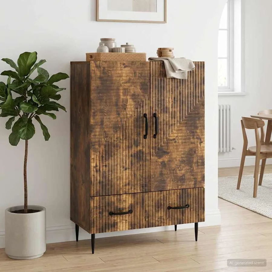 Buffet Chêne fumé 66 x 34,5 x 95 cm Bois d'ingénierie - 3