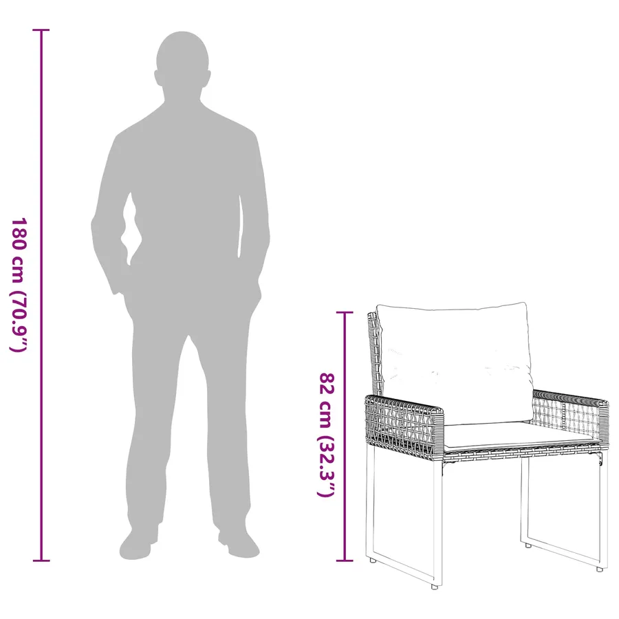 Ensemble de meubles d'extérieur 5 pcs Noir et Blanc - 14