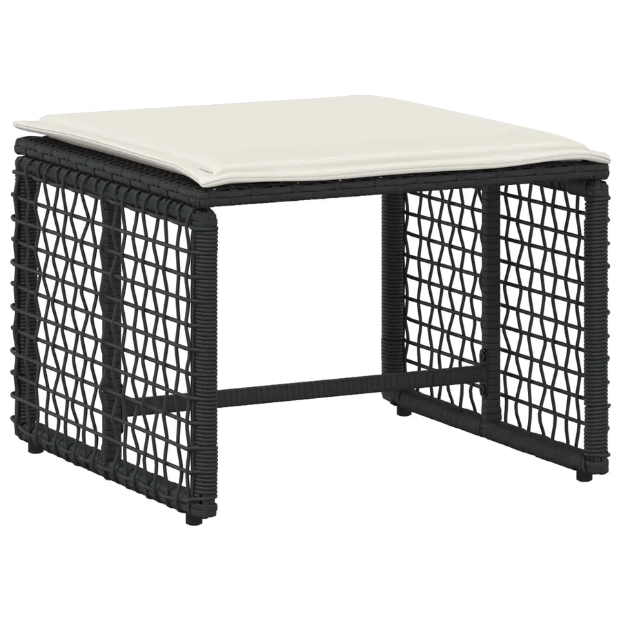 Ensemble de meubles d'extérieur 5 pcs Noir et Blanc - 4
