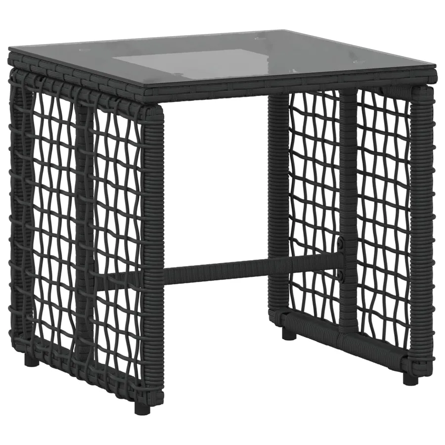 Ensemble de meubles d'extérieur 5 pcs Noir et Blanc - 6