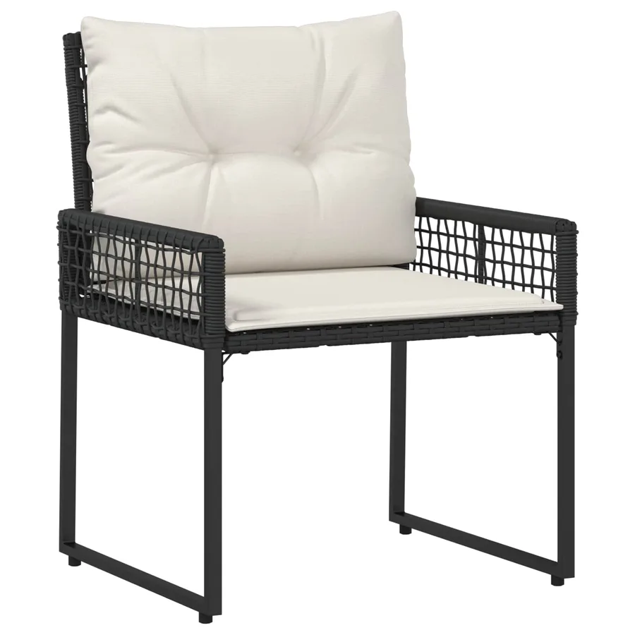 Ensemble de meubles d'extérieur 5 pcs Noir et Blanc - 7