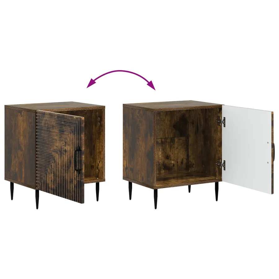 Cabinet de chevet Chêne fumé 43 x 34,5 x 50 cm - 8
