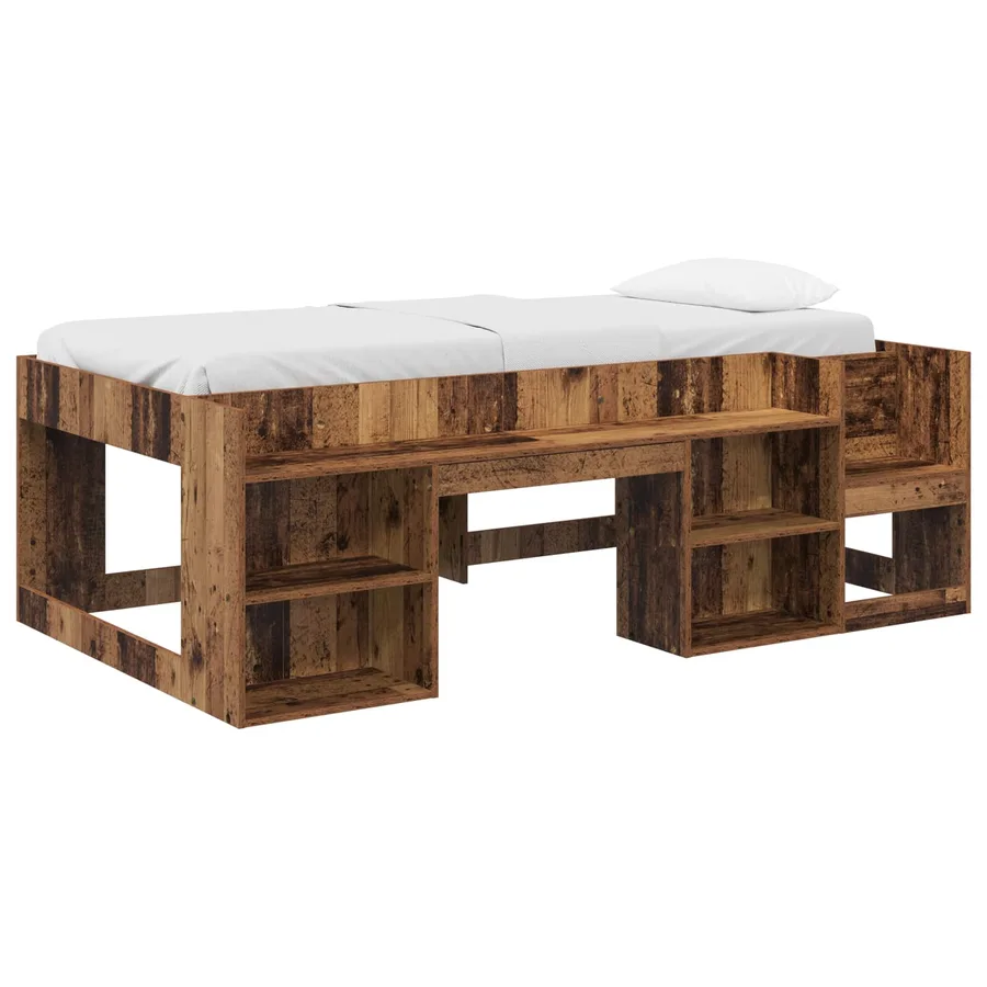 Cadre de lit pour enfants avec rangement Bois ancien - 2