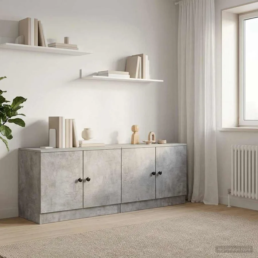 Armoire de rangement pour lit mezzanine 2 pc Gris béton - 3