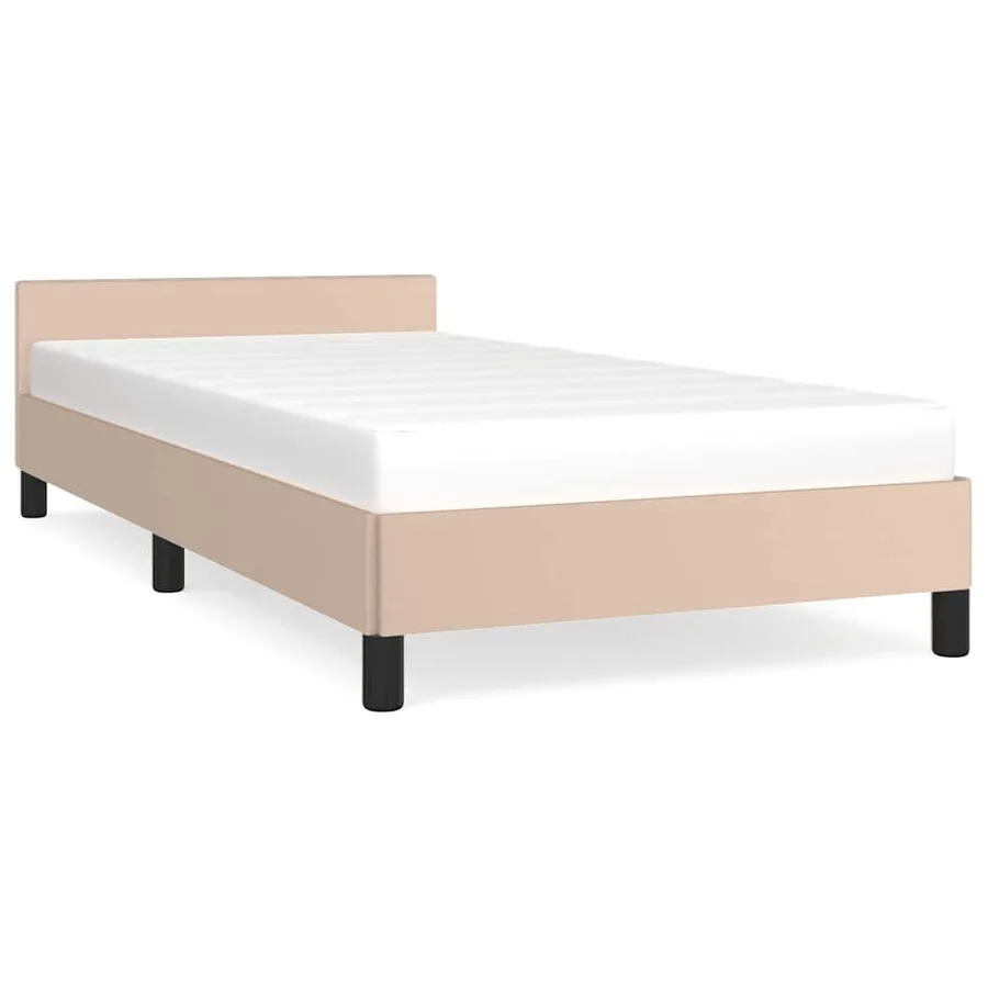 Cadre de lit avec tête de lit sans matelas cappuccino 90x200 cm - 2
