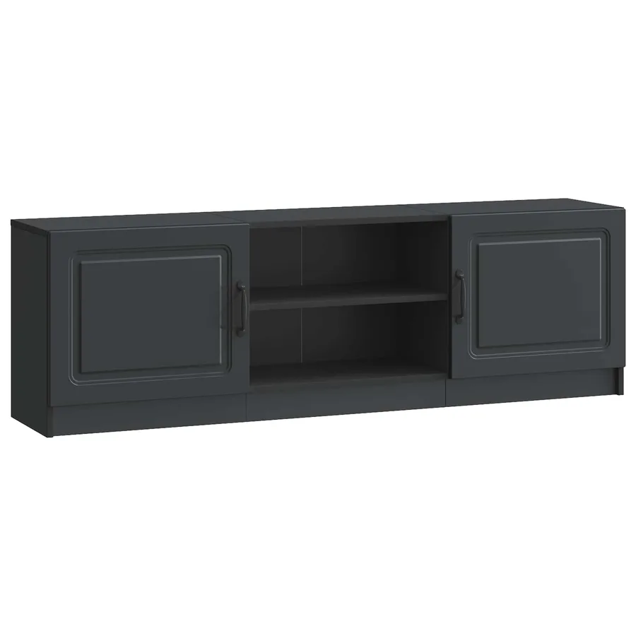 Meuble TV Noir 150 x 31 x 47 cm Bois d'ingénierie - 2